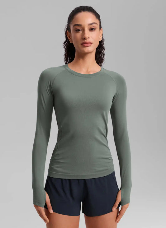Seamless Slim Long Sleeve Hip Length