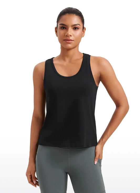 Pima Cotton Sleeveless Scoop Neck Tank