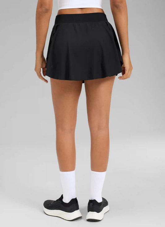 Feathery-Fit Drapey Side Slit Flowy Skirt 14''