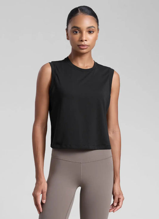 Poly Cotton-Blend Muscle Tank