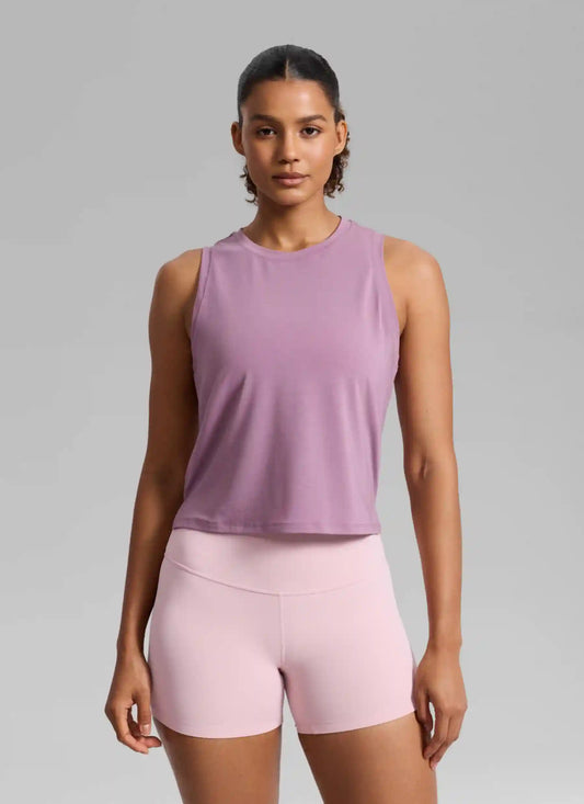 Quick Dry Crop Racerback Tank