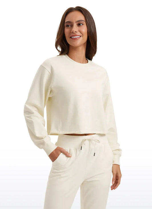 Amenity Double Raw Hem Sweatshirt